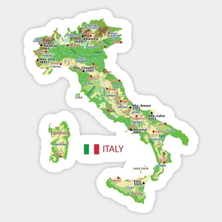 Geographic Italy map Sticker